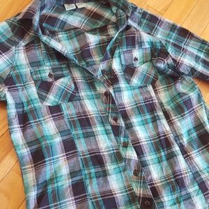 Green and Black Plaid Shirt